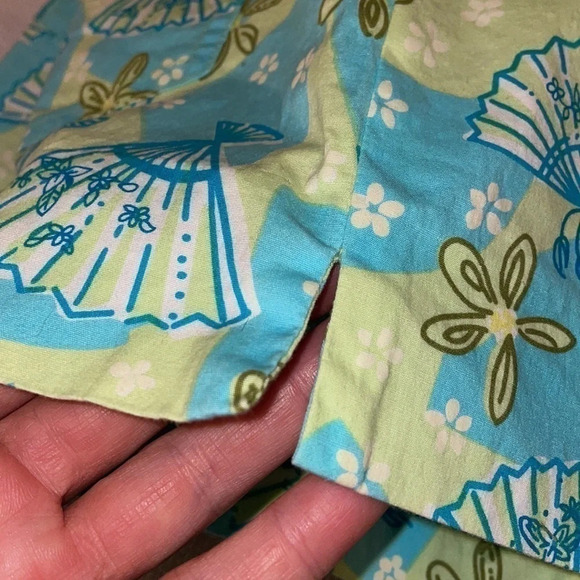 Lilly Pulitzer women’s shorts 4 small vintage blue green pattern cotton spandex - Picture 5 of 6